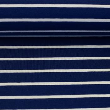 Preview: Baumwolljersey Isa Streifen Blau/Weiß  by Swafing